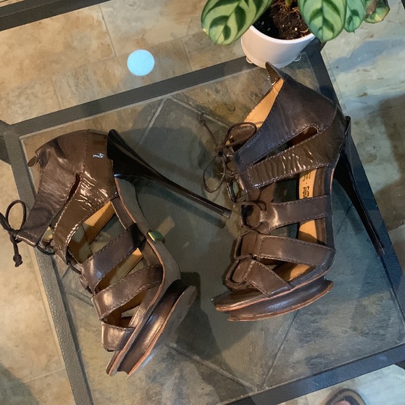 L.A.M.B. Jaco Caged Lace Up Heel Sandals - Picture 3 of 14